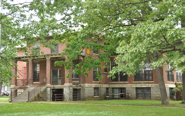 Exterior of a red brick building