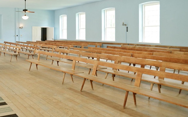 interior of the community church museum in homestead