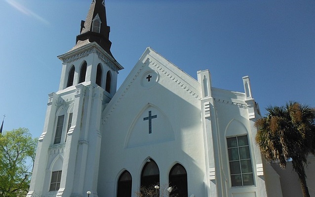 White Gothic-style church building