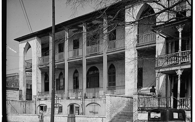 Black and white photo of the Old Marine Hospital, circa 1934