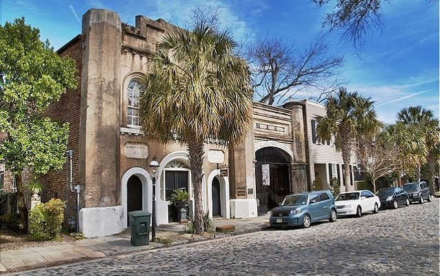 Photo of outside of the Old Slave Mart. 