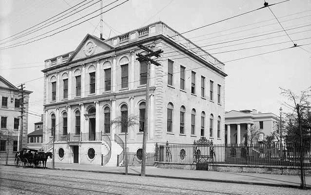 Black and white photo of City Hall, circa 1890-1901. 