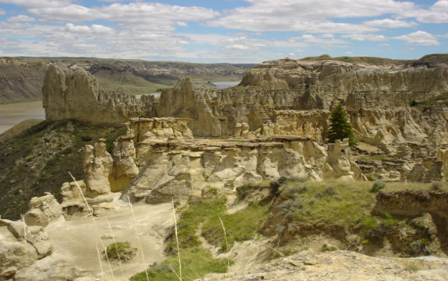 White cliffs with river in the foreground White cliffs with river in the foreground