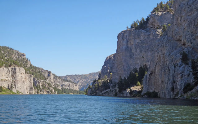 River with mountains surrounding River with mountains surrounding