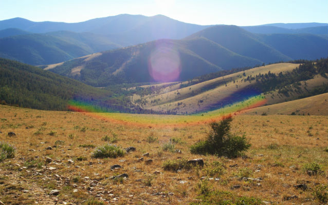 Mountains with a rainbow Mountains with a rainbow