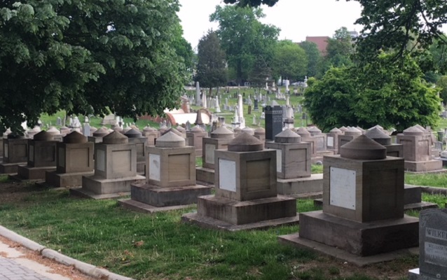 Rows of the same-shaped monuments
