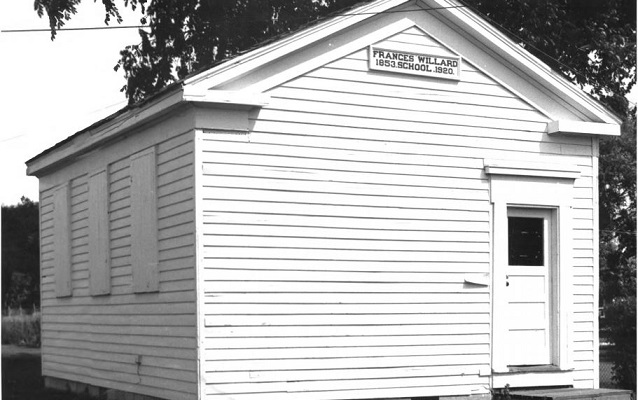 Small, one-room schoolhouse made of wood, painted white. Courtesy NPS. Small, one-room schoolhouse made of wood, painted white. Courtesy NPS.