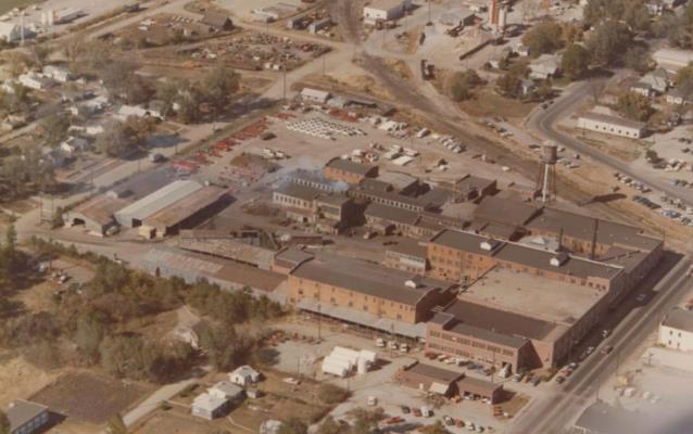 Aerial view of Dempster buildings