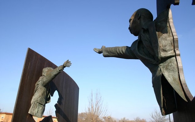 Color image of the Landmark for Peace memorial