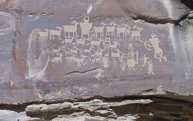 Rock art showing a hunt