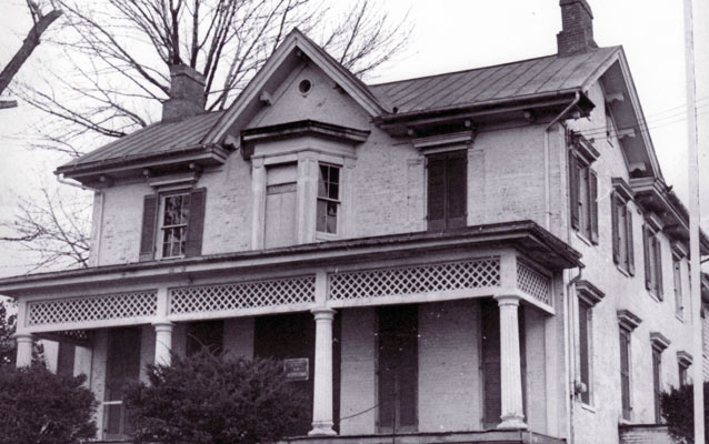 Frederick Douglass Home in black and white