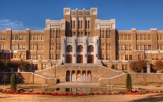 Central High School with a blue sky