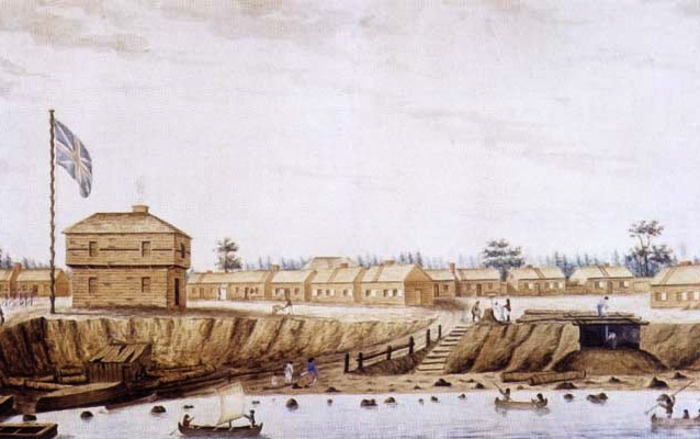 Watercolor of Fort York before its destruction