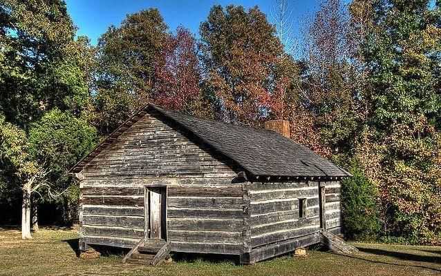 Photo of reconstructed Shiloh church Photo of reconstructed Shiloh church