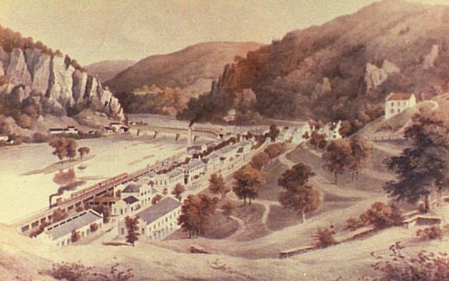 Historic image of the United States Armory at Harpers Ferry