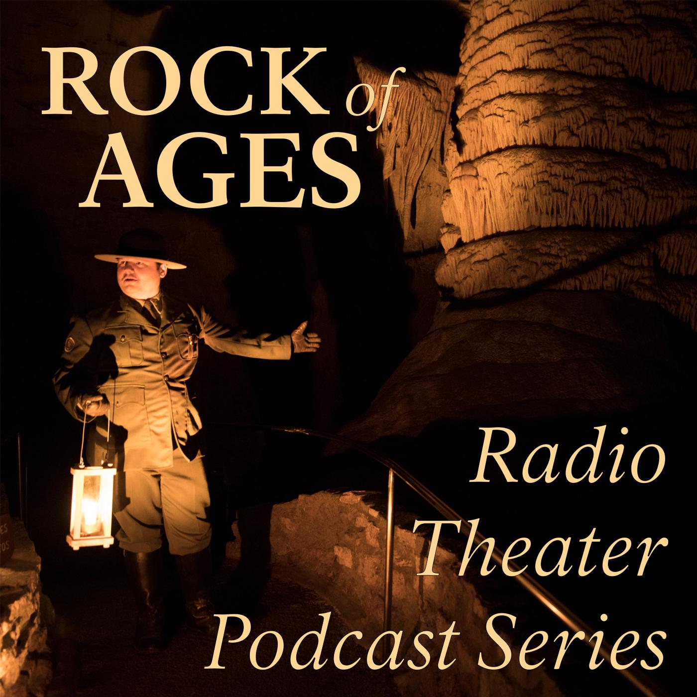 Rock of Ages Program icon with an actor portraying a ranger from the past holding a lantern.