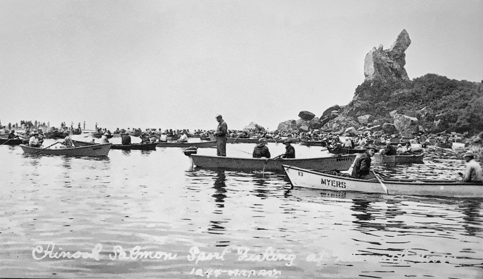 Men fishing in boats