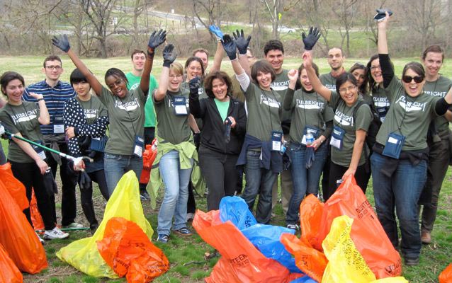 A group of international Fulbright scholars joined a local Stream Team for a cleanup.