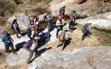 Photo of graduate students and professor at Madrona Pools, Saguaro National Park