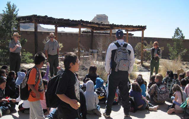 Animas 2nd graders meeting with park staff