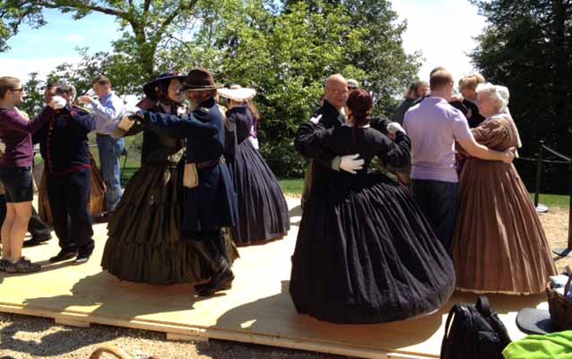 Dancers in period clothing