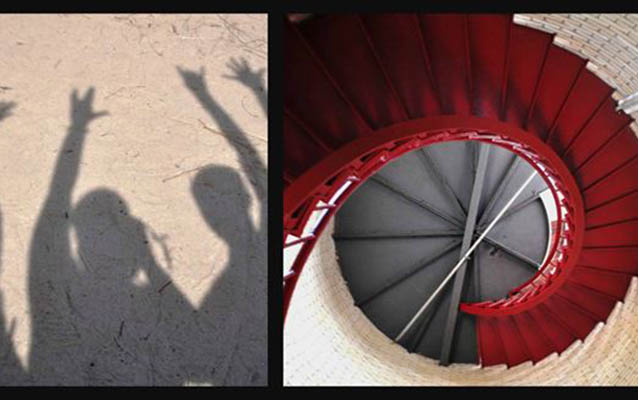 Shadows of the Learners to Teachers and the inside of Nauset Light at Cape Cod National Seashore