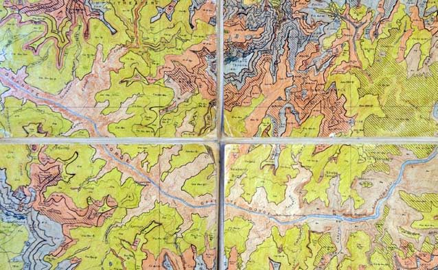 Section of the 1935 vegetation map of Grand Canyon National Park Section of the 1935 vegetation map of Grand Canyon National Park