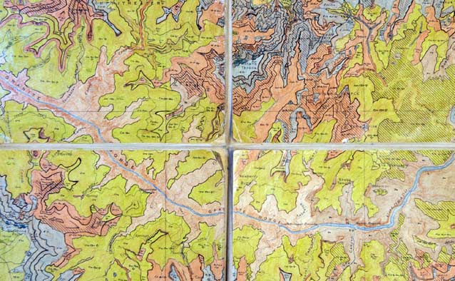 Section of the 1935 vegetation map of Grand Canyon National Park