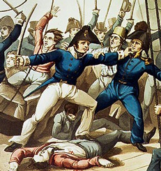 Depiction of the engagement between frigate USS Chesapeake and H.M.S. Shannon Depiction of the engagement between frigate USS Chesapeake and H.M.S. Shannon