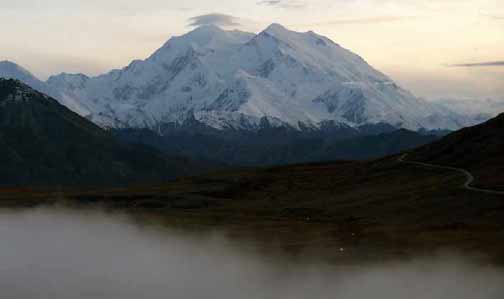 a vast, snow-covered mountain