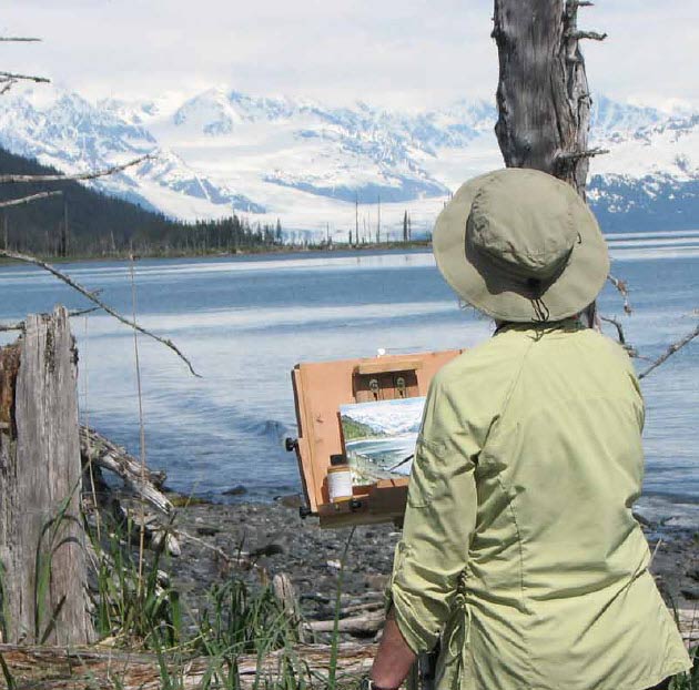 artist painting scene artist painting scene