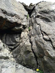 closeup of cracks in rocks