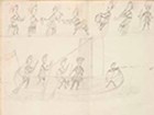 Sketches of Odawa warriors preparing for battle