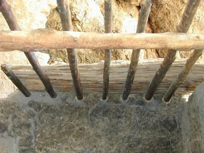 Roof beams in Lower Cliff Dwelling at Tonto National Monument.