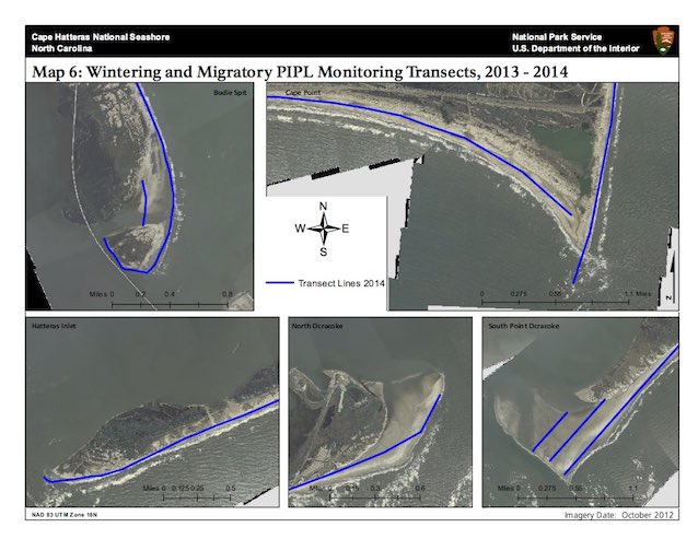 Map 6: Wintering and Migratory PIPL Monitoring Transects, 2013–2014