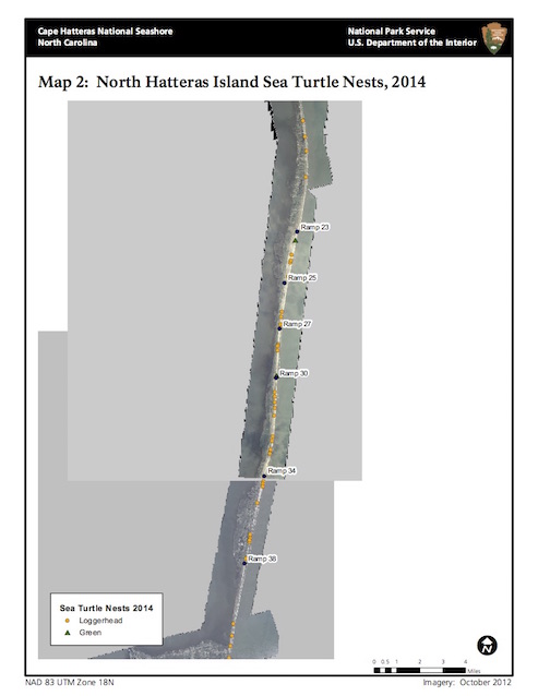 Map 2: North Hatteras Island Sea Turtle Nests, 2014 Map 2: North Hatteras Island Sea Turtle Nests, 2014