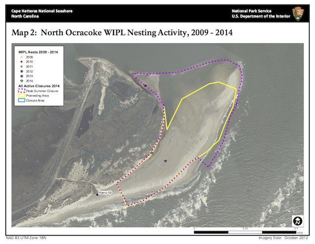 Map 2: North Ocracoke WIPL Nesting Activity, 2009-2014 Map 2: North Ocracoke WIPL Nesting Activity, 2009-2014