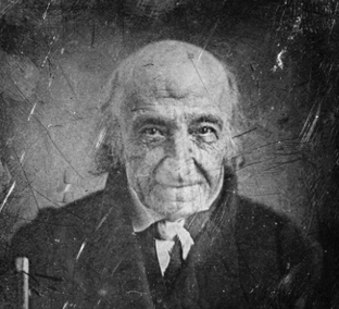 Black and white daguerreotype of Albert Gallatin