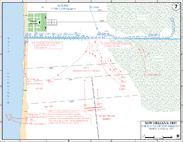 Map of the Battle New Orleans 