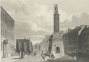  Battle of Baltimore monument with street scene around