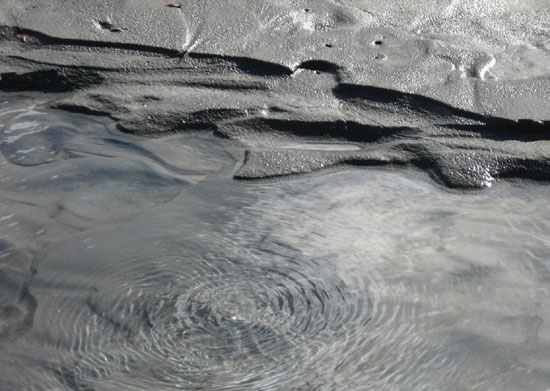 closeup of ripples in a river