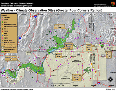 Station locations for SCPN park units in the greater Four Corners region.