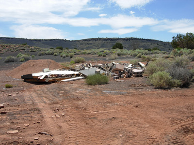 Pumpshack at Heiser Spring during demolition. Pumpshack at Heiser Spring during demolition.