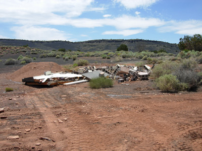 Pumpshack at Heiser Spring during demolition.