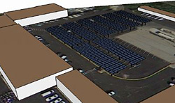 Rendering of maintenance yard solar carport at the National Mall