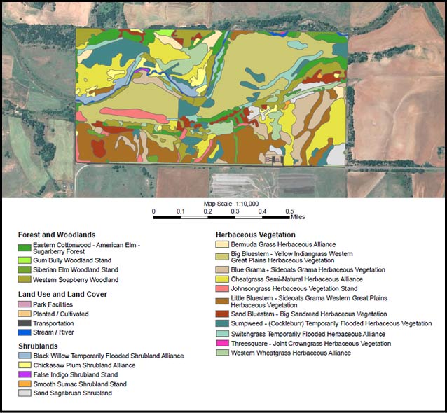 Vegetation map of Washita Battlefield NHS, SOPN