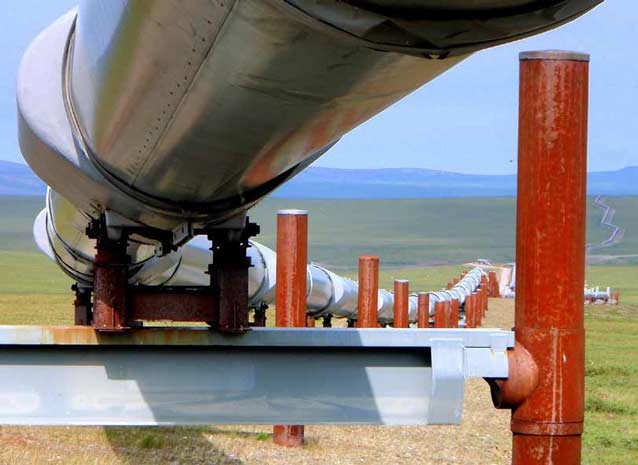 underside of a large pipeline underside of a large pipeline