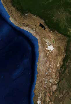 satellite view of the coast of south america