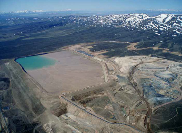 aerial view of a pond