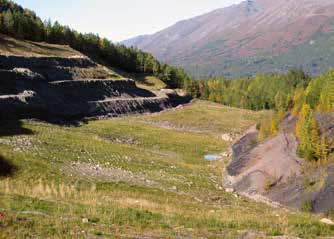 man-made clearing on a mountainside